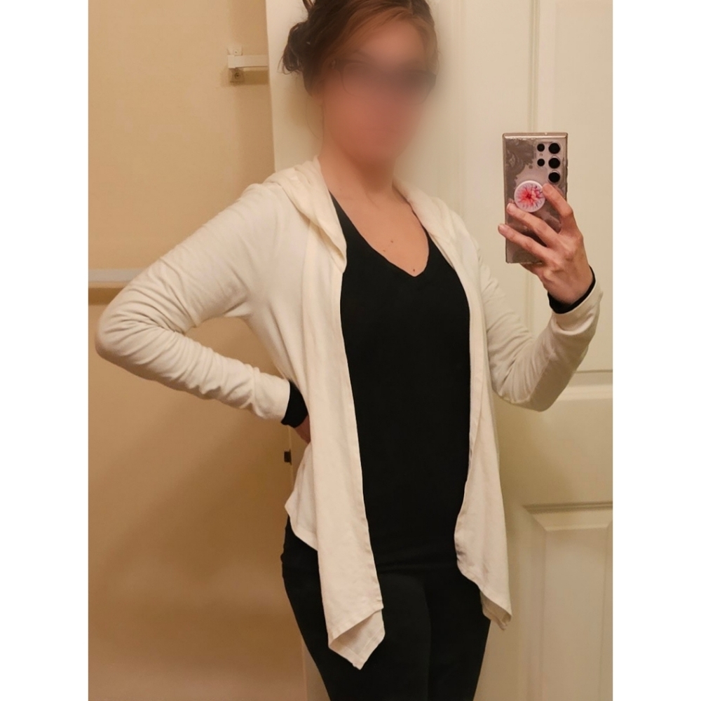 ❤️‍🔥$4~ Express Sexy Stretch Lightweight Cotton Hoodie, White, Womens Sm